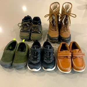 Five pairs of size 9 boys shoes